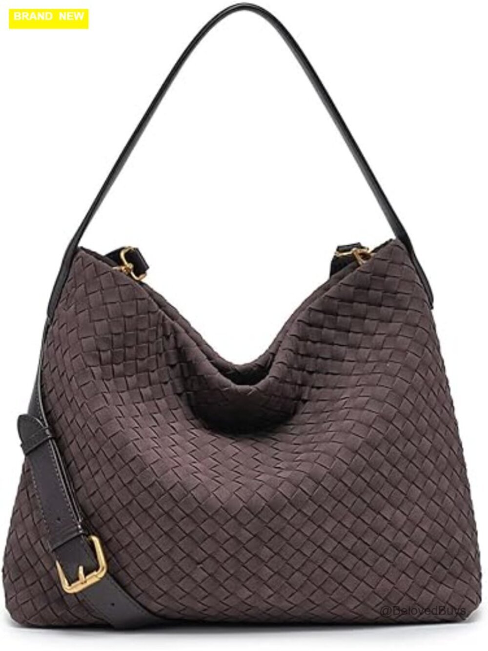 Suede Woven Tote Bag Braided Hobo Satchel Large Shoulder Purse for Work Travel
